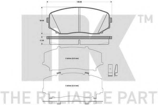 Комплект гальмівних колодок, дискове гальмо