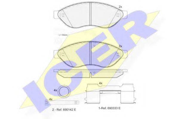 Комплект гальмівних колодок, дискове гальмо
