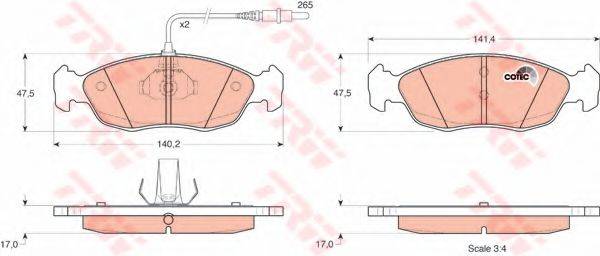 Комплект гальмівних колодок, дискове гальмо