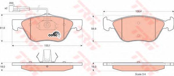 Комплект гальмівних колодок, дискове гальмо