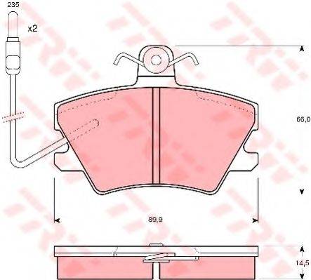 Комплект гальмівних колодок, дискове гальмо