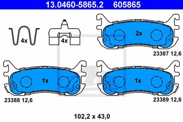 Комплект гальмівних колодок, дискове гальмо