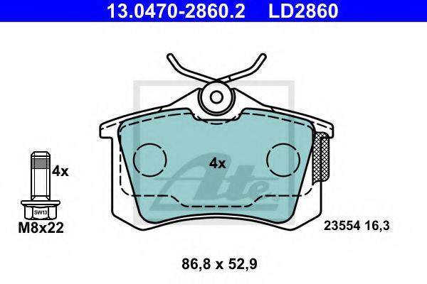Комплект гальмівних колодок, дискове гальмо