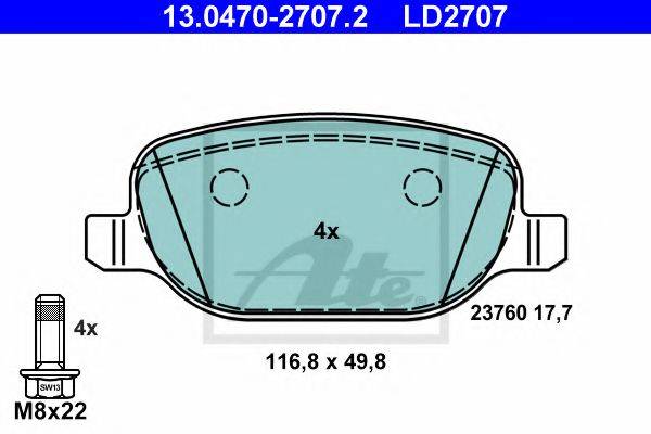 Комплект гальмівних колодок, дискове гальмо