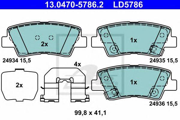 Комплект гальмівних колодок, дискове гальмо