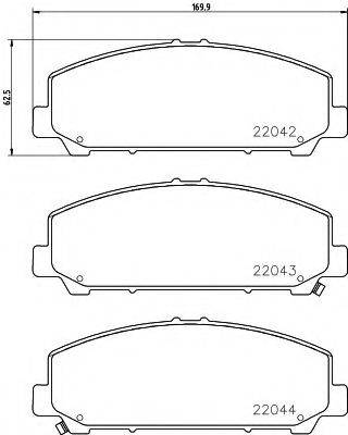 Комплект гальмівних колодок, дискове гальмо