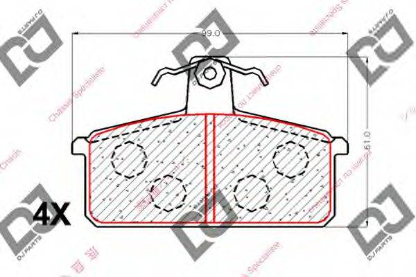 Комплект гальмівних колодок, дискове гальмо
